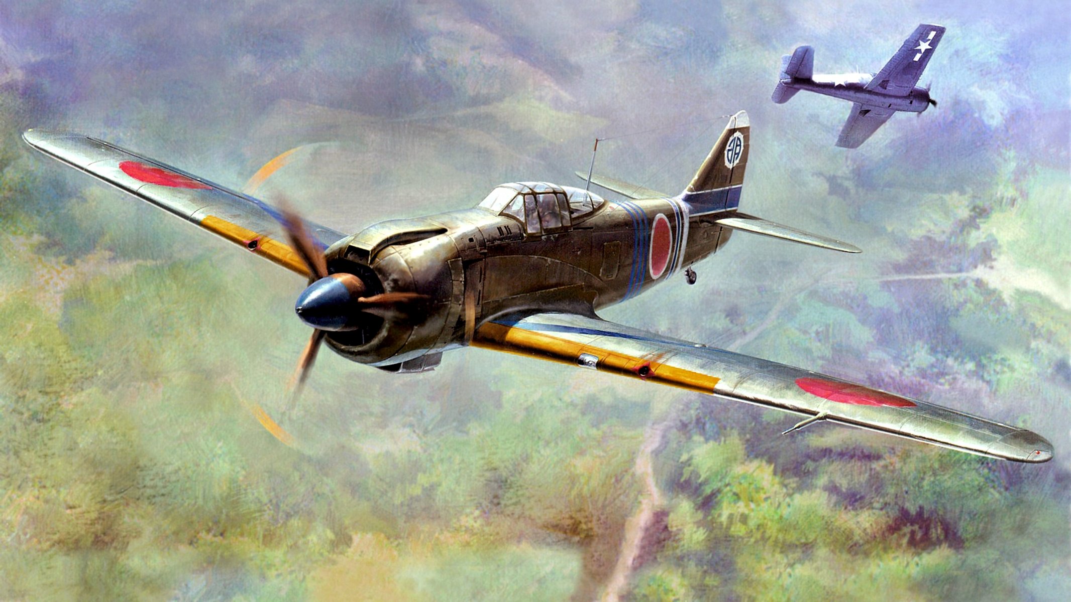 art kawasaki ki-100-iib japonais unique chasseur intercepteur construction entièrement métallique ww2 figure