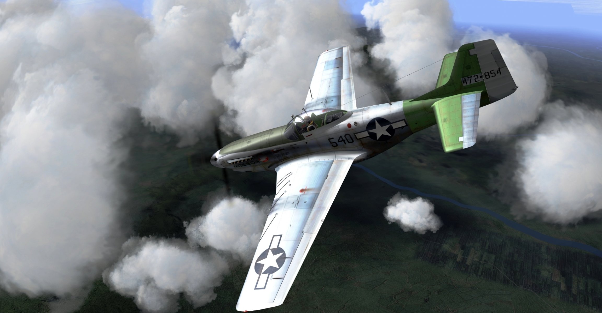 kunst himmel nordamerika p-51 mustang amerikanisch einzel kämpfer ww2 zeichnung