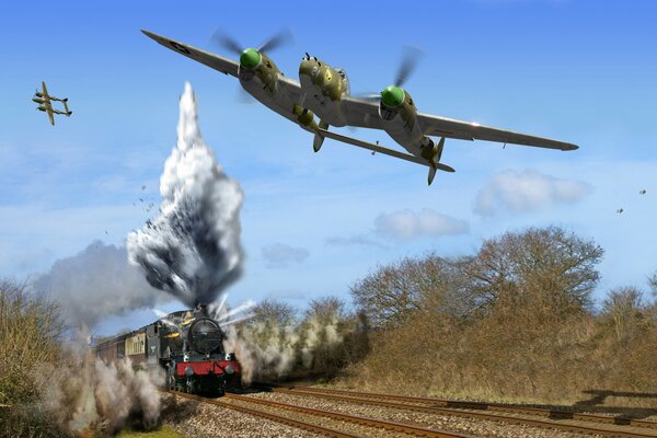 Le train a été bombardé par des chasseurs américains