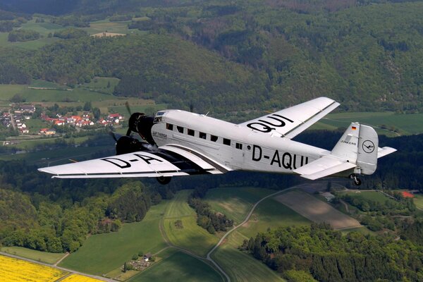 Private transport plane over the Alps