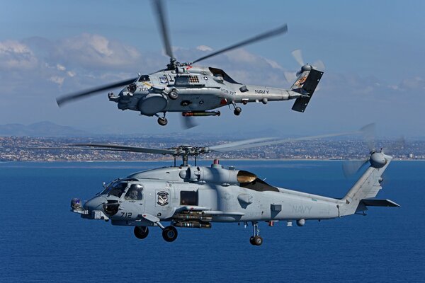 Пара многоцелевых вертолётов seahawk