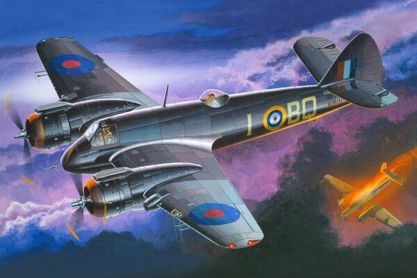 Disegno dell inglese Bristol Beaufighter