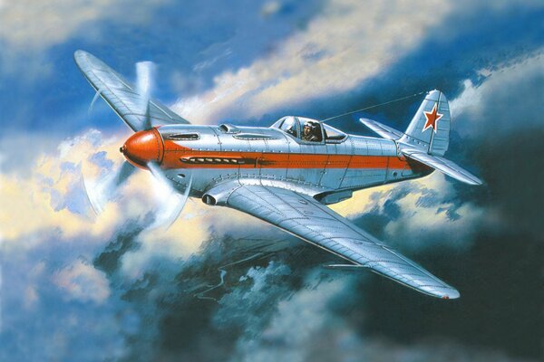 Sowjetischer Kampfflugzeug im Einsatz