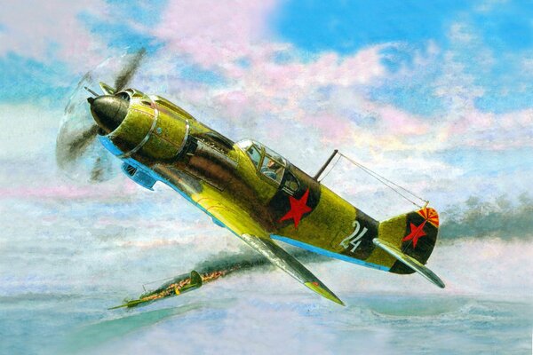 Soviet fighter shot down by the Germans
