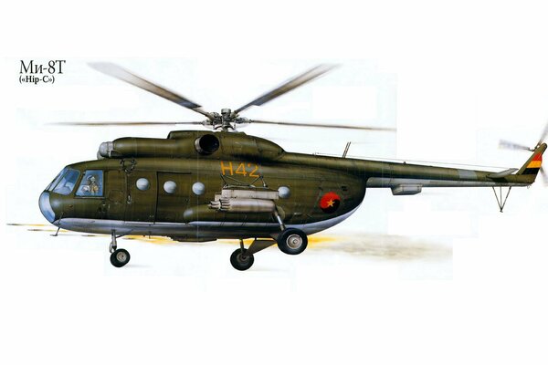 Śmigłowiec ZSRR Mi-8T. rysunek