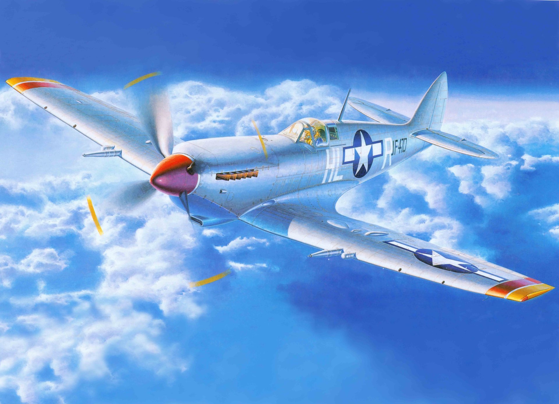 kunst flugzeug supermarine spitfire spitfire mk 8 englisch kämpfer ww2