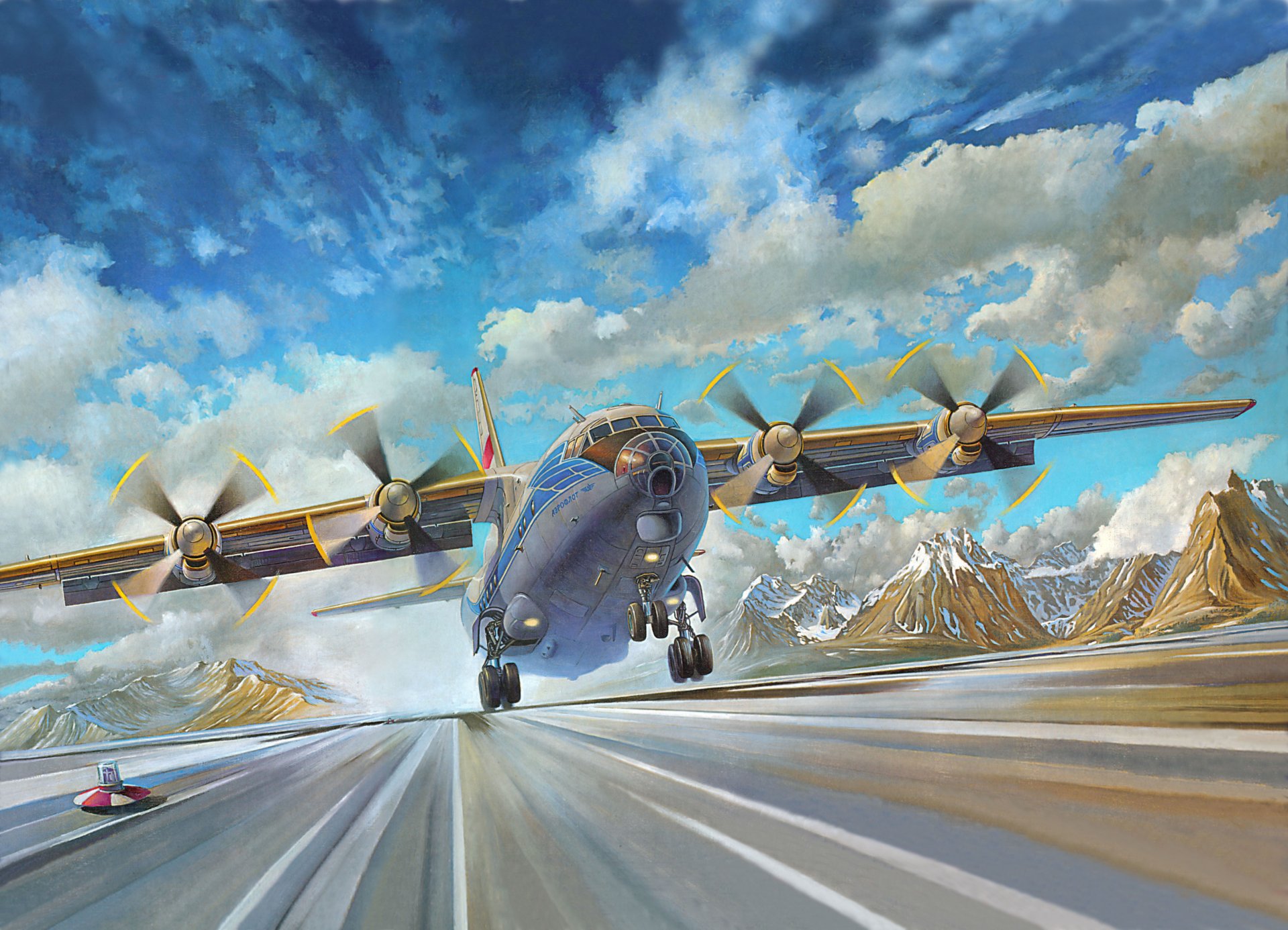 an-12bk soviet transport plane aviation art