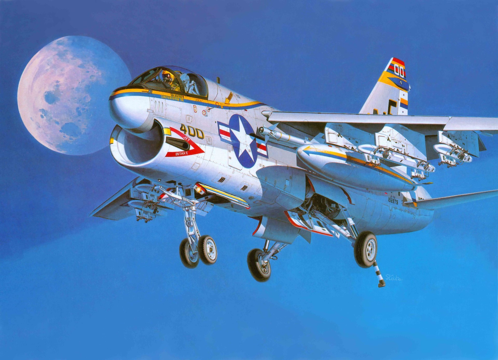 art aircraft deck attack aircraft a-7a corsair ii corsair ii navy usa