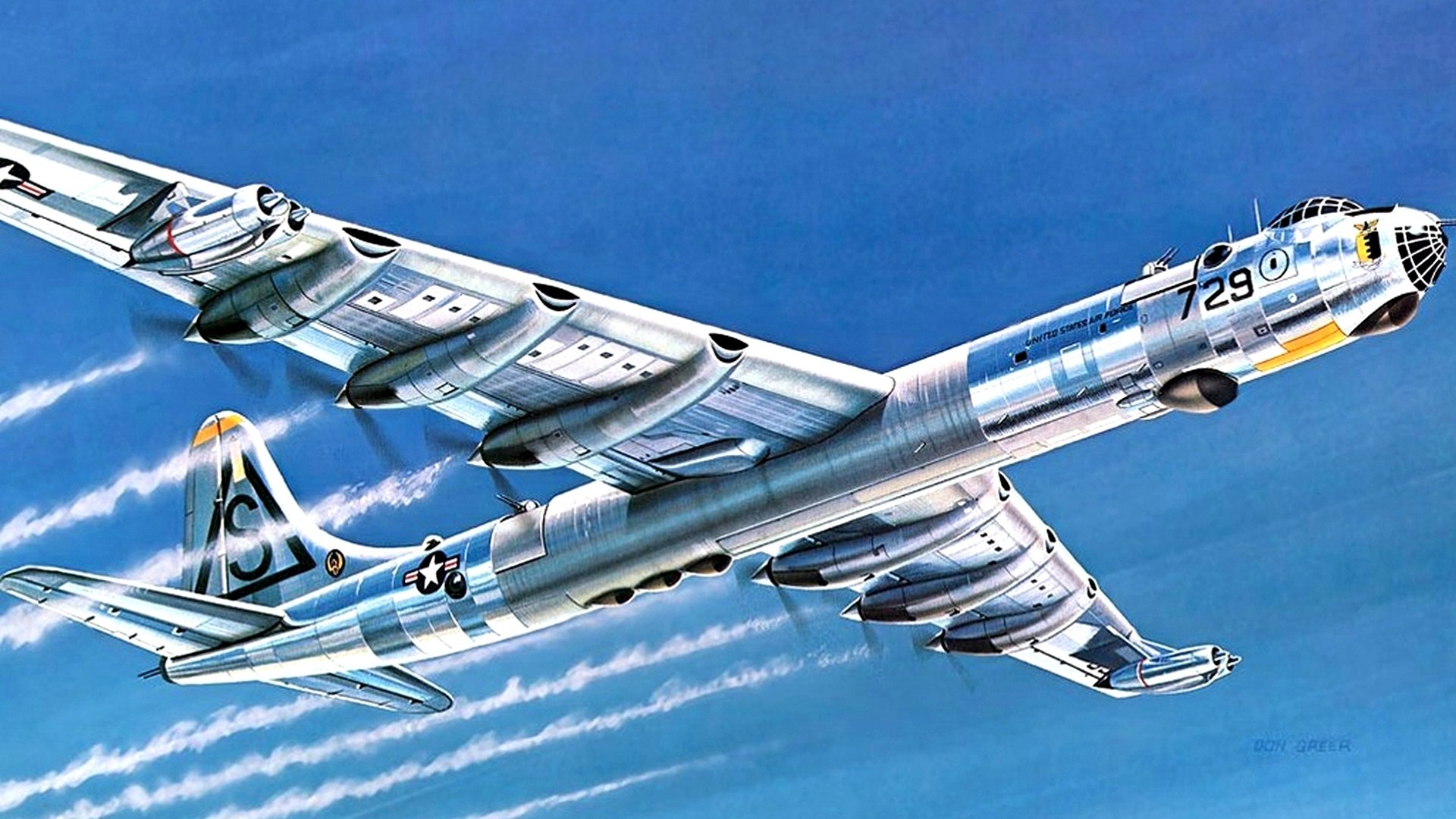 arte convair b-36 convair b-36 peacemaker pacificador americano estratégico intercontinental bombardero dibujo