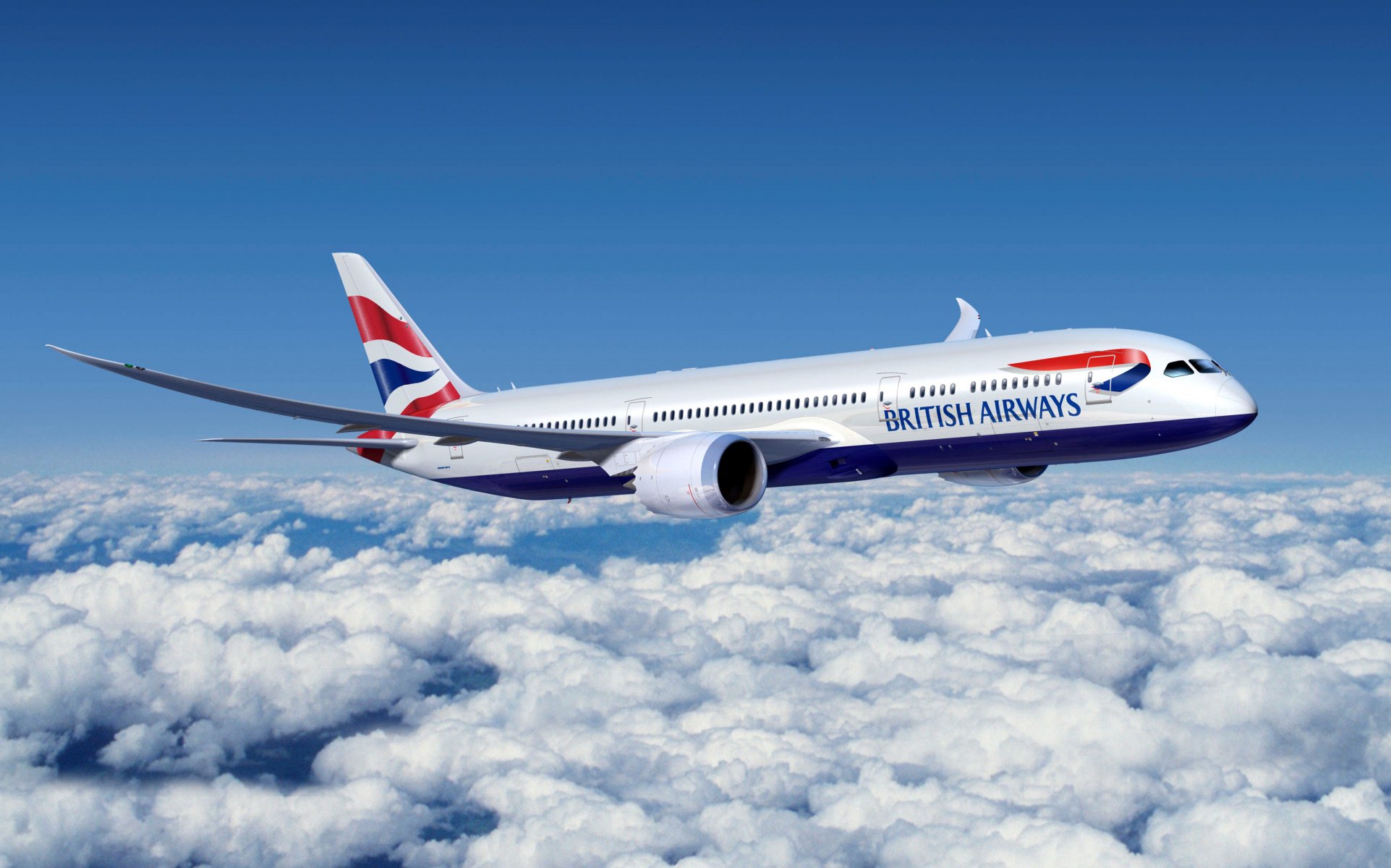 boeing british airways samolot pasażerski samolot leci chmury na niebie