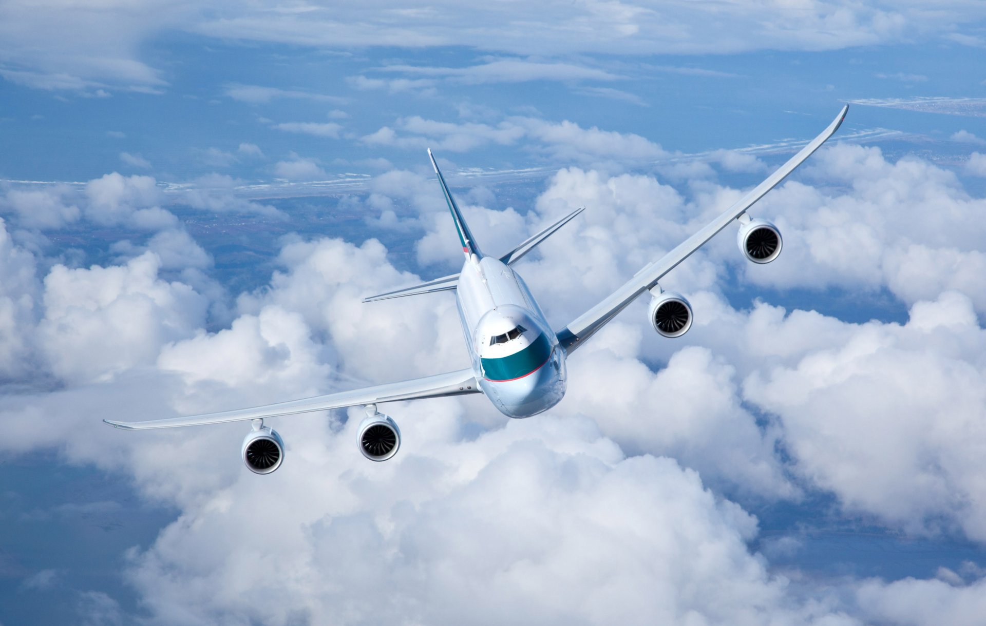 cathay pacific carga vuelo vuela en el aire cielo nubes