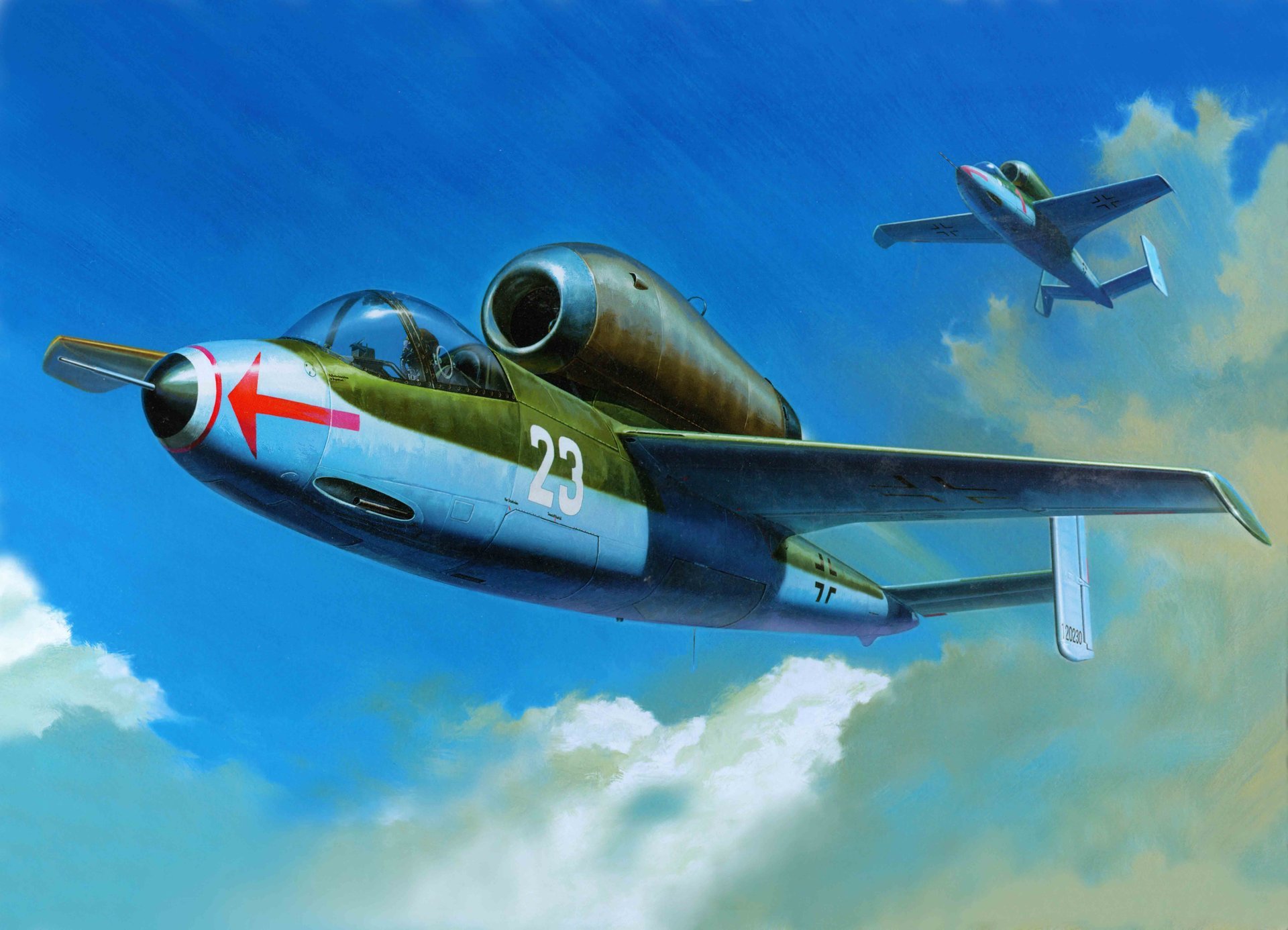 art plane he-162 salamander turbojet interceptor heinkel ww2