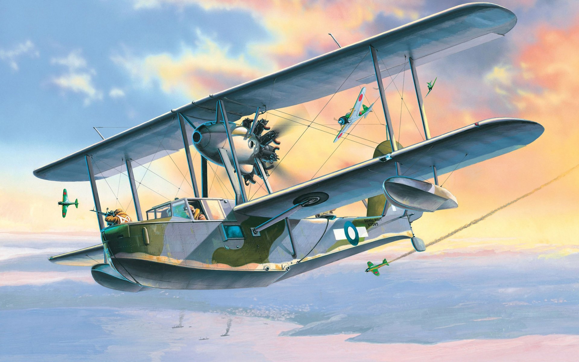 art avion supermarine valrus morse mk . je britannique reconnaissance hydravion artiste daniel frka ww2