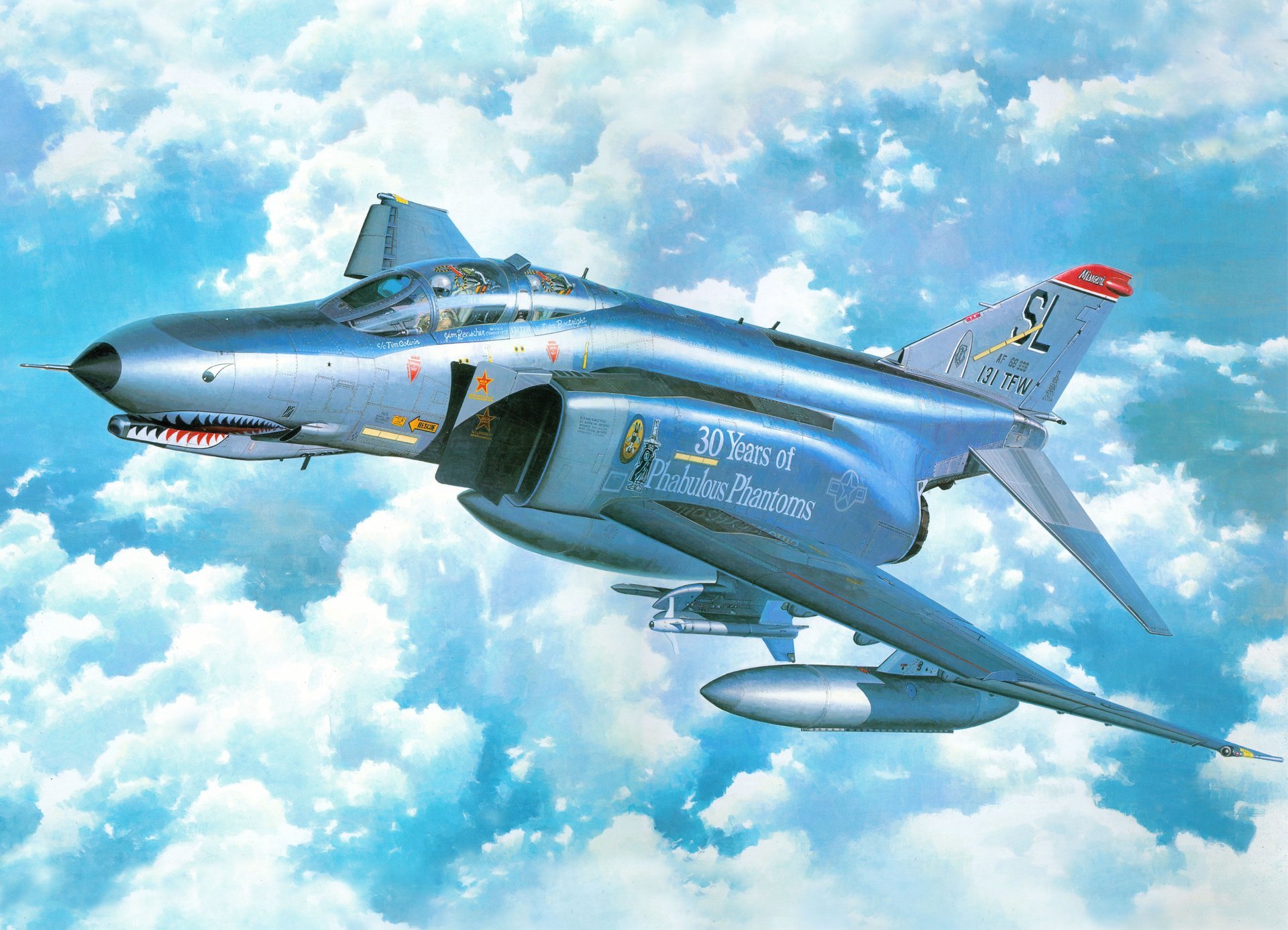 art sky mcdonnell-douglas f-4e phantom ii mcdonnell douglas phantom ii zaawansowany wielozadaniowy myśliwiec naziemny wsparcie usaf rysunek