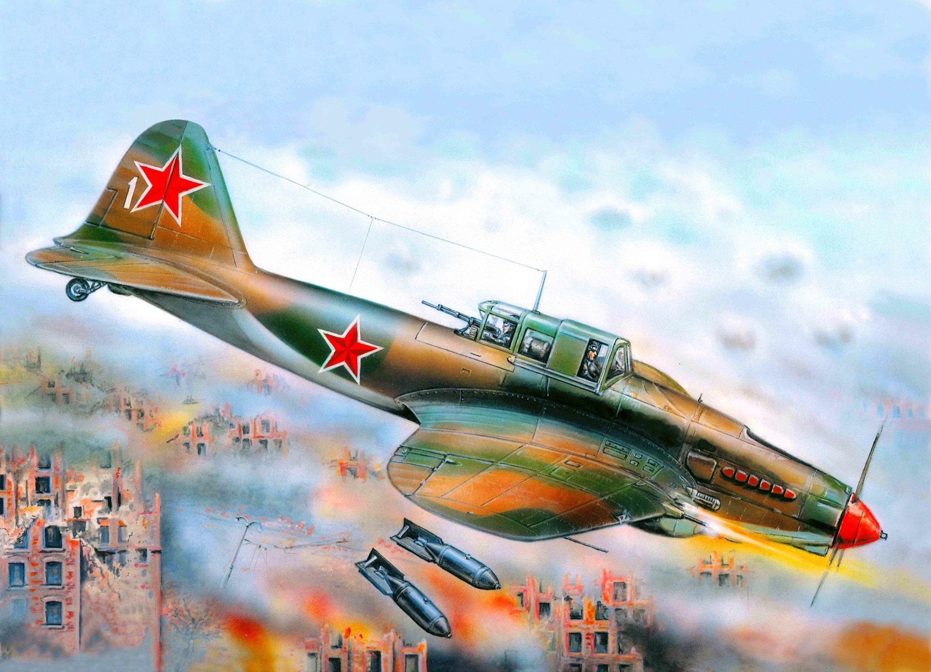 art avion il-2 m3 soviétique avion d attaque seconde guerre mondiale créé en okb-240 sous dirigé sv ilyushin le plus de masse combat histoire surnom char volant force aérienne de l urss ww2