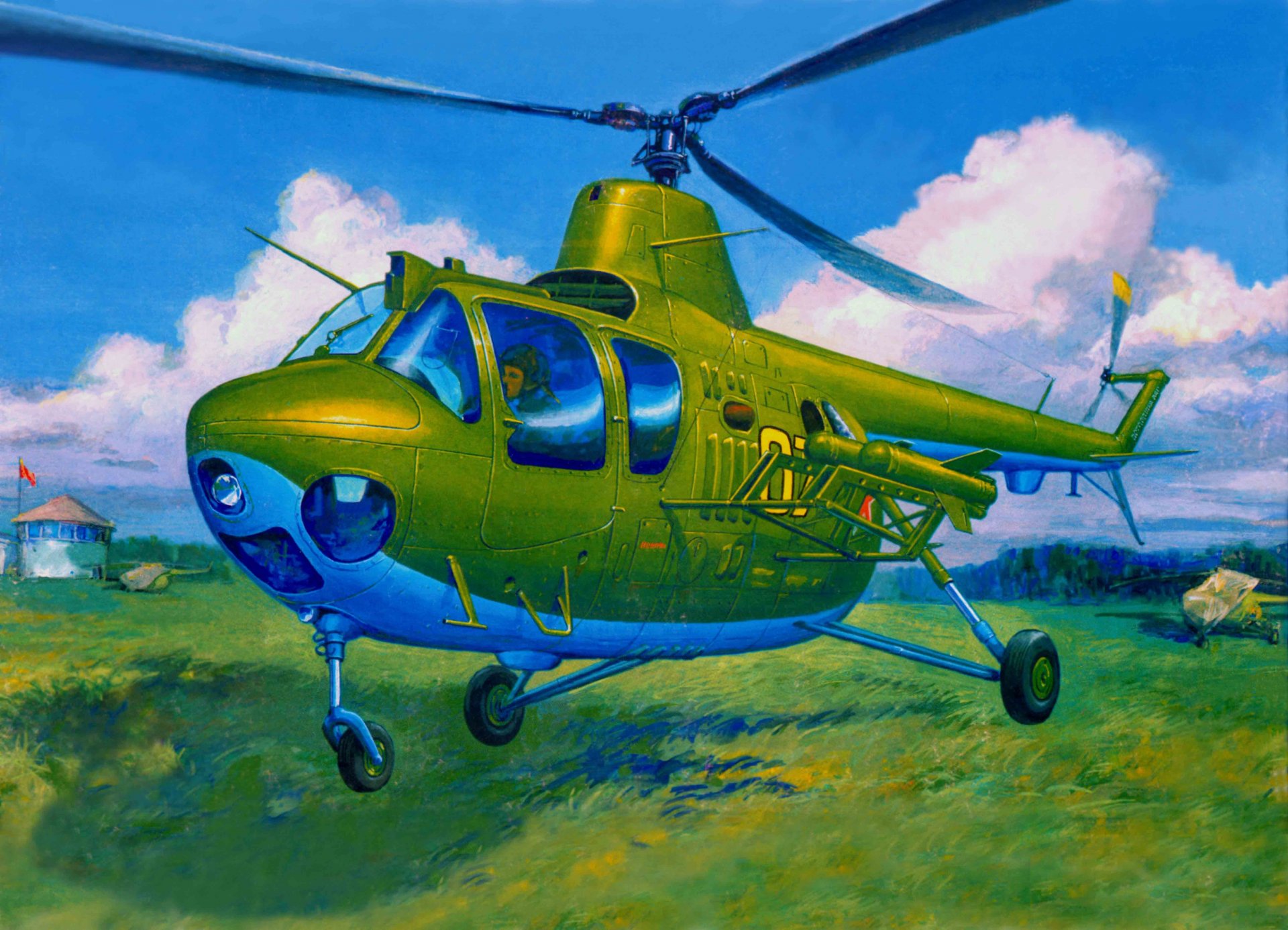 art elicottero mi-1mu attacco leggero multi-purpose primo vettore anticarro complesso falange con due o quattro missili guidati sovietica serie okb ml mil