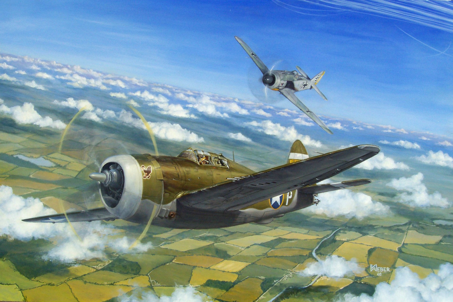 arte cielo combattimento aereo combattenti americano brewster f2a buffalo tedesco messerschmitt vf 109 ww2 figura