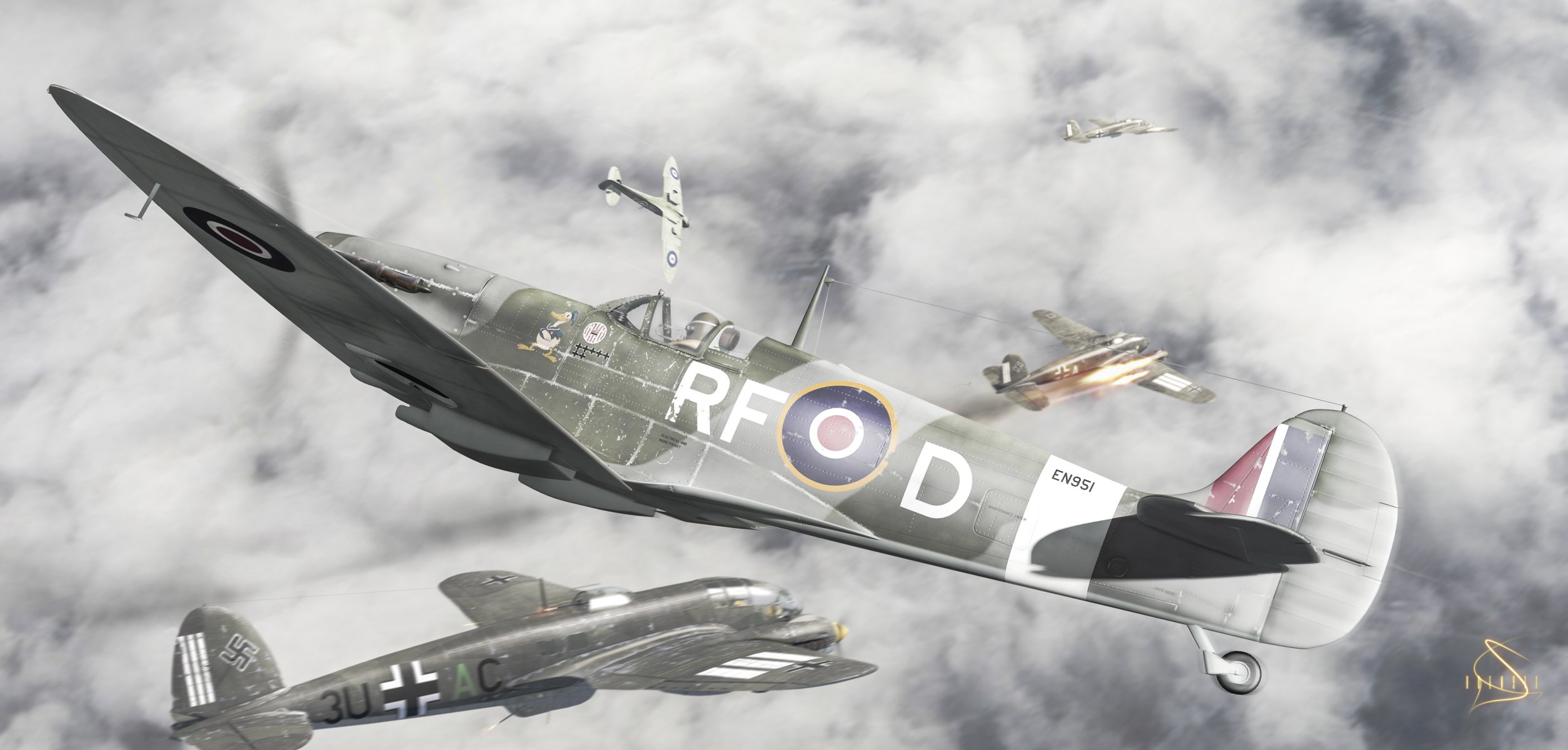 the second world war dogfight the british the germans aviation art