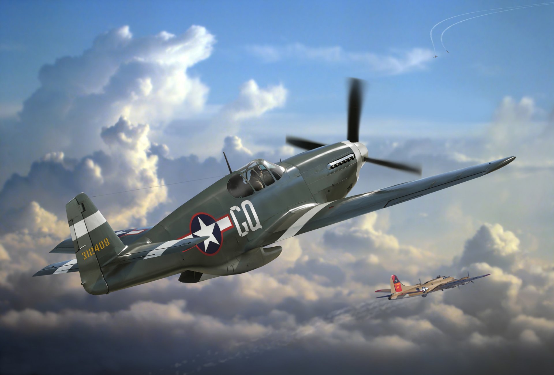 arte avión américa del norte p-51 mustang americano solo caza largo alcance acción batalla en cielo operación c 1942g. po 1984g. fuerza aérea ee.uu. ww2