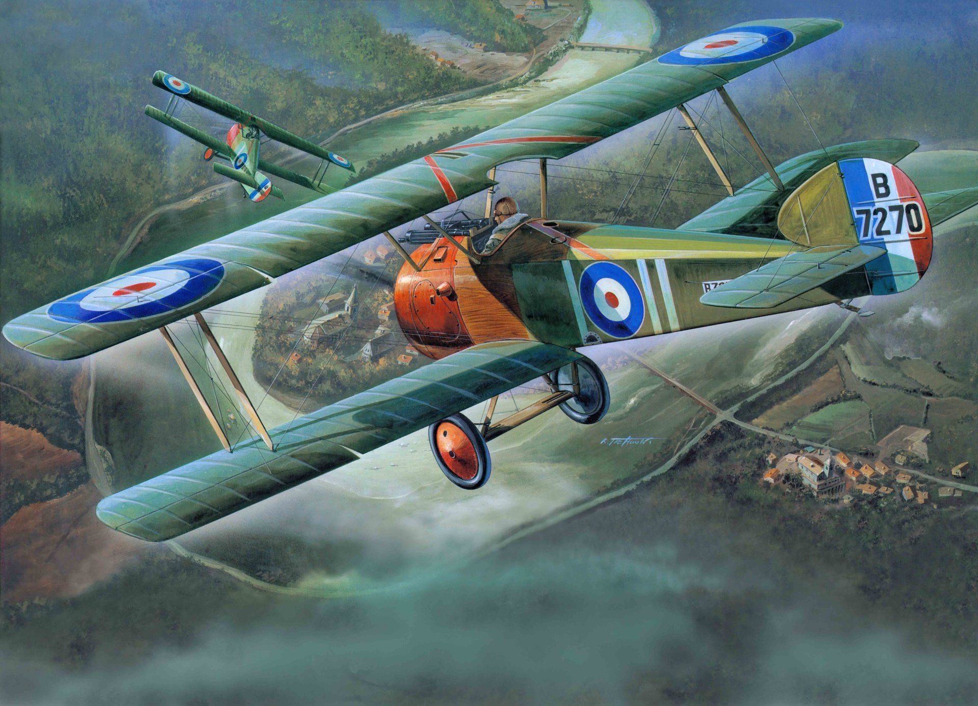 art plane sopwith camel f.1 uk single fighter biplane first world war is known excellent maneuverability among aircraft as years