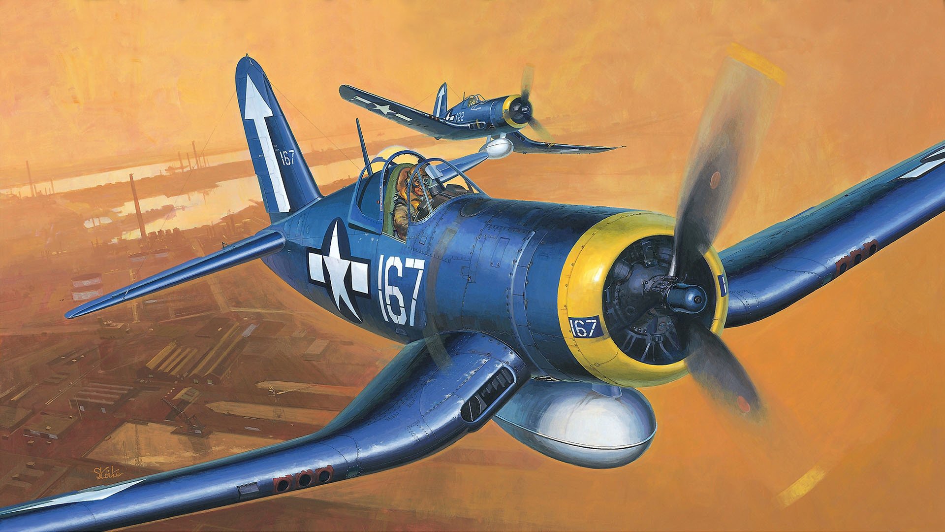 art samolot f-4u klatka dla ptaków amercan deck fighter us air force ww2