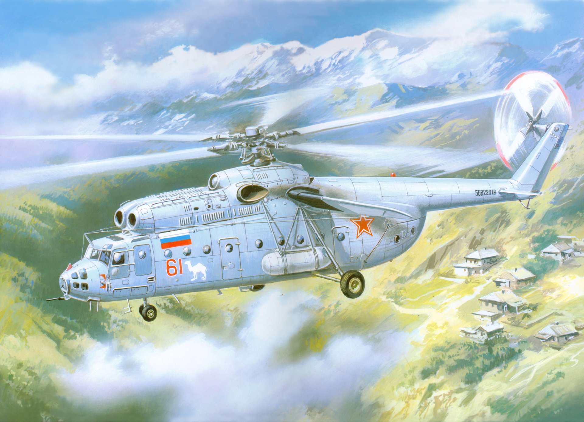 mi-6 soviétique lourd polyvalent aviation art