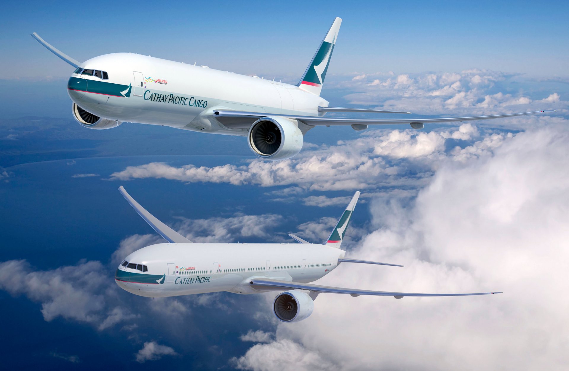 cathay pacific boeing aereo aviazione temporale in aria vola cielo