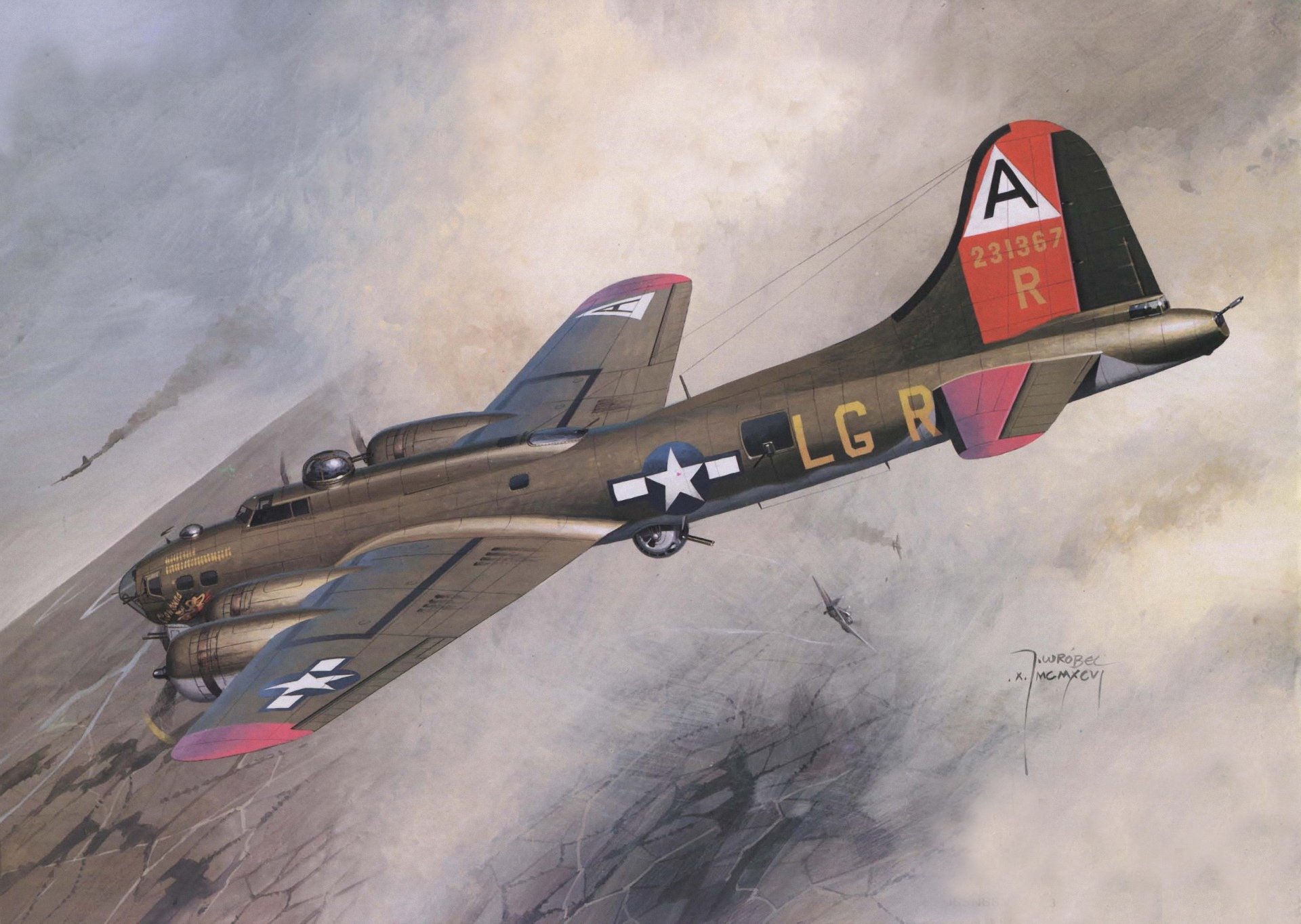 arte cielo combattimento aereo americano bombardiere ww2 figura
