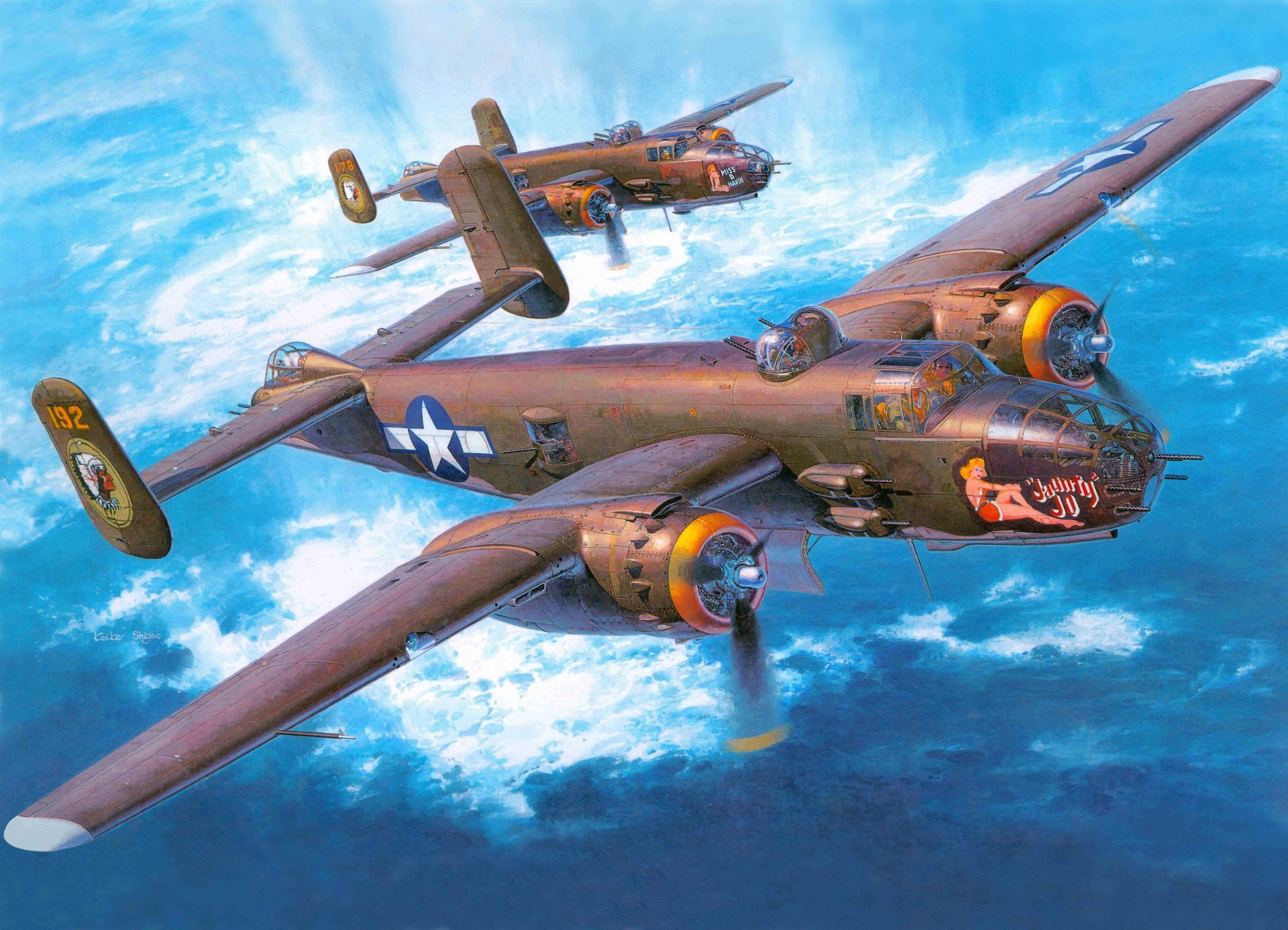 kunst flugzeug nordamerika b-25j mitchell mittel bomber zweimotorig ganzmetall fünfsitzig mittel radius action ww2