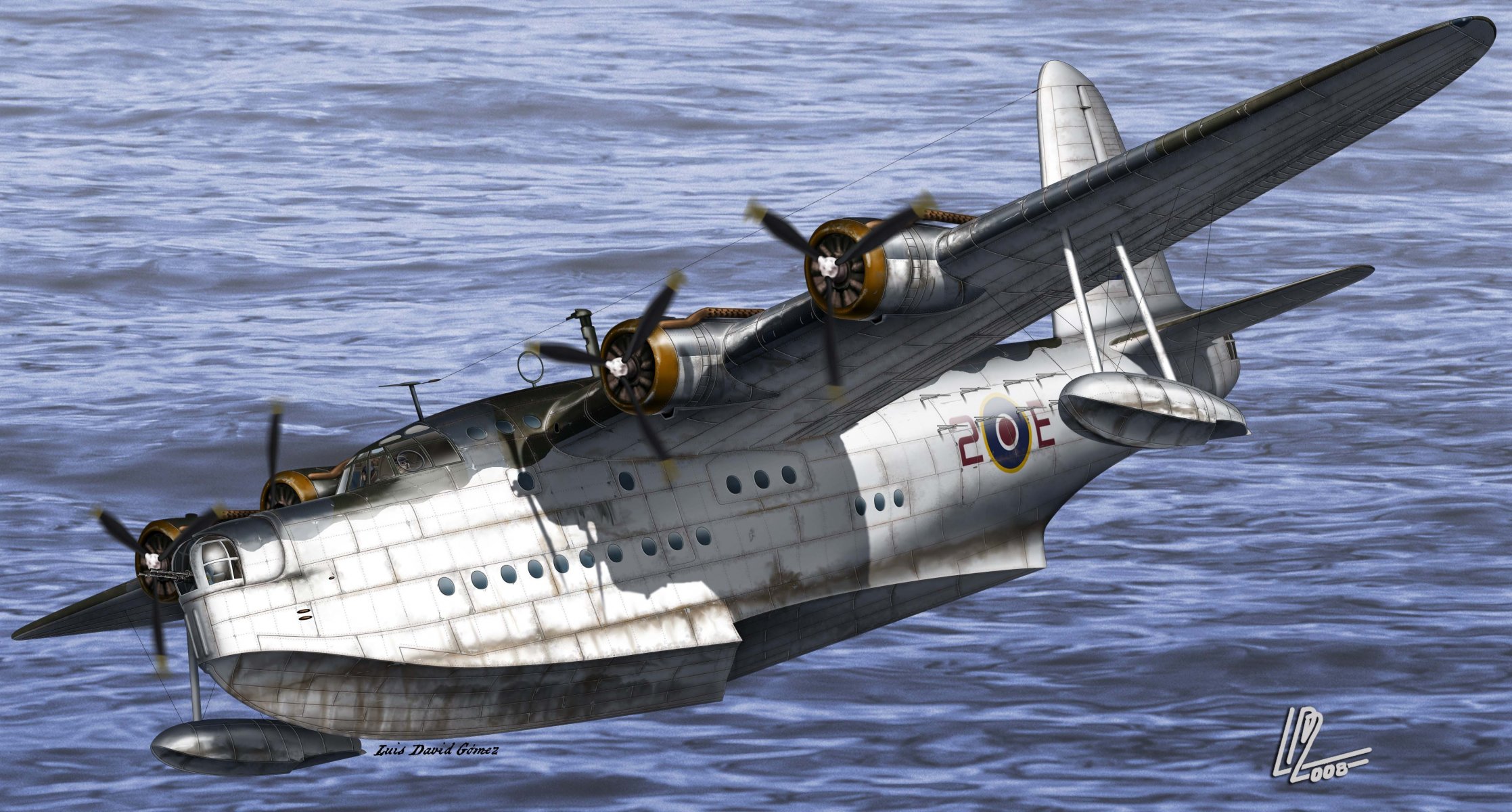 arte avión corto s-25 sunderland mk ii militar británico anfibio se refiere a tipo volar barco hidroavión angl fue uno de más poderoso y ampliamente utilizado hidroaviones durante tiempo guerra fuerza aérea reino unido vuelo océano ww2