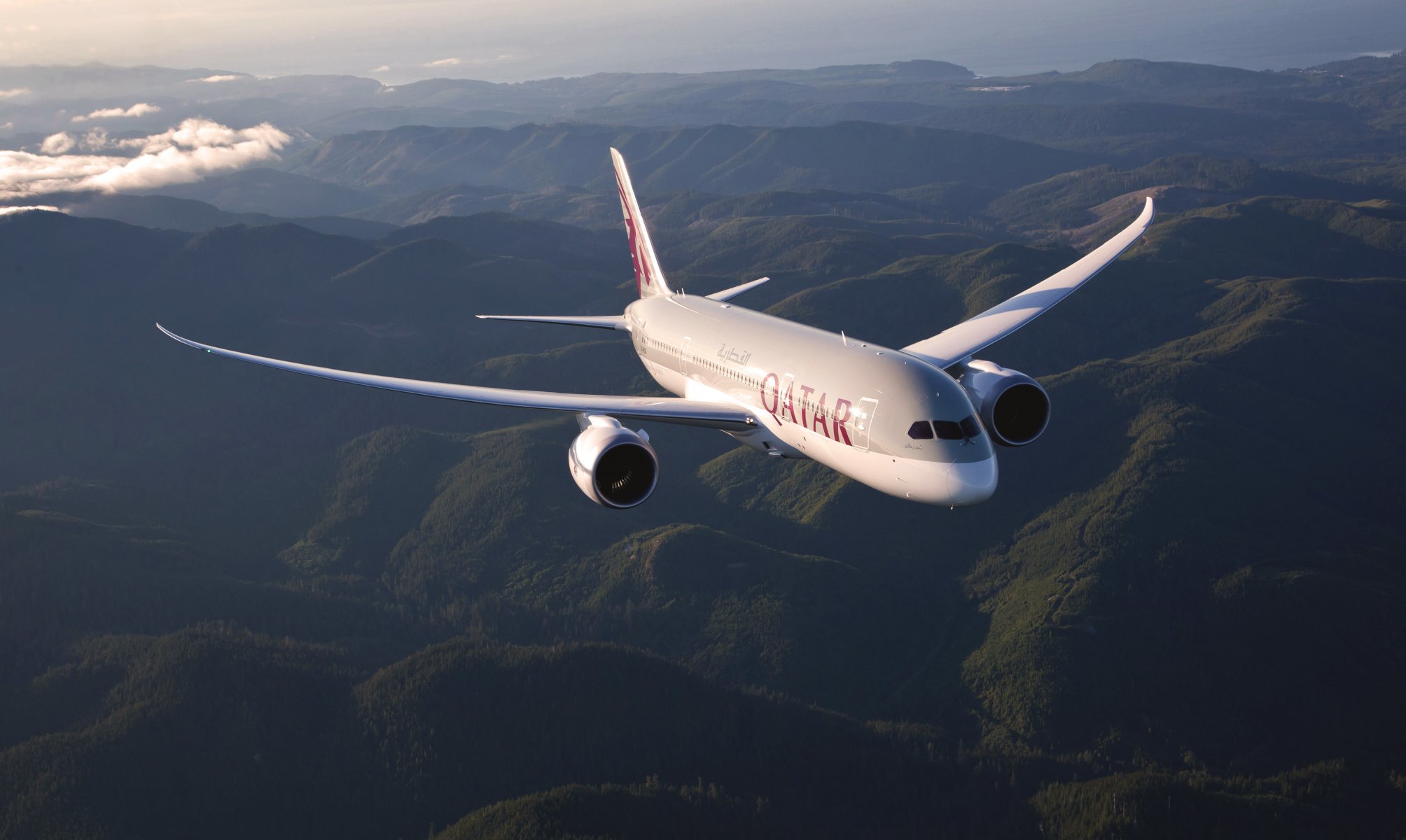 qatar airways boeing avión aviación en el aire vuela alas blanco avión de pasajeros tierra