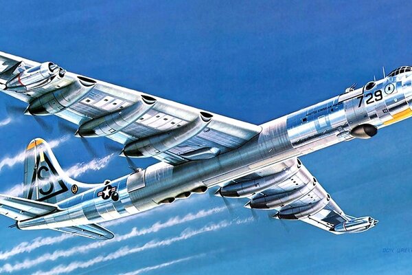 American bomber,<peacemaker> convair b-36 in the sky
