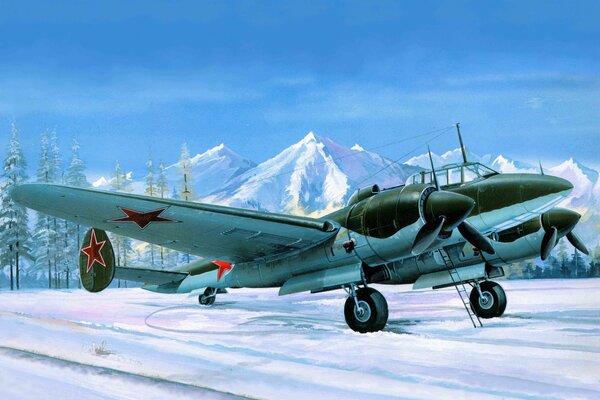 Radziecki bombowiec nurkujący, samolot PE-2m, nazywany pionkiem