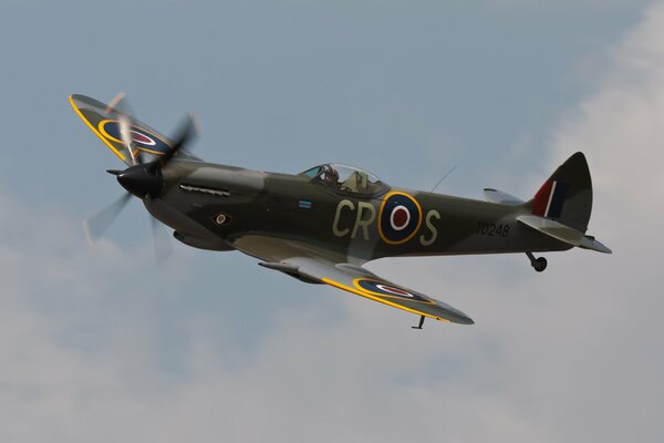 English fighter plane in flight