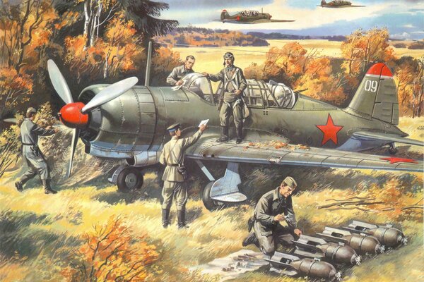 Preparing a Soviet aircraft for battle