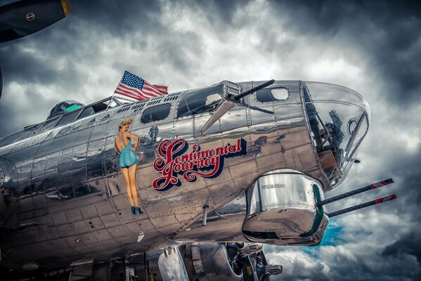 Fuselage de l avion photo d une fille sur le côté du fuselage