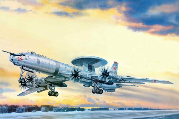 Рисунок самолета ту-126, созданного для обнаружения воздушных и морских целей