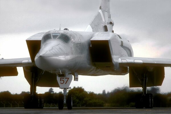 Supersonic fighter jet on the runway