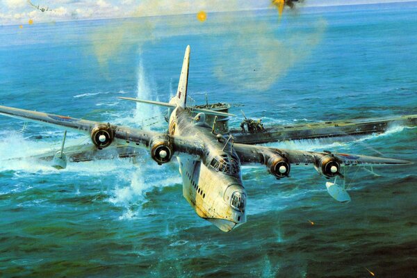 Рисунок военного самолёта на войне