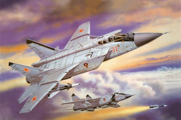 Russian two-seat supersonic all-weather interceptor fighters