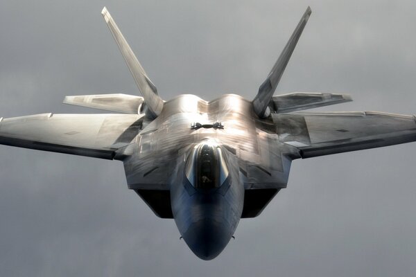 A formidable military aircraft in a cloudy sky