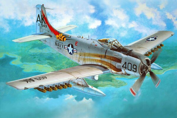 Art American airplane attacco aereo si usa nel cielo