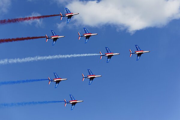 Planes in the sky at the Victory Parade