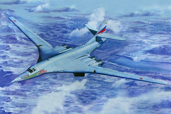 Soviet strategic bomber Tu-160 of the Russian Air Force