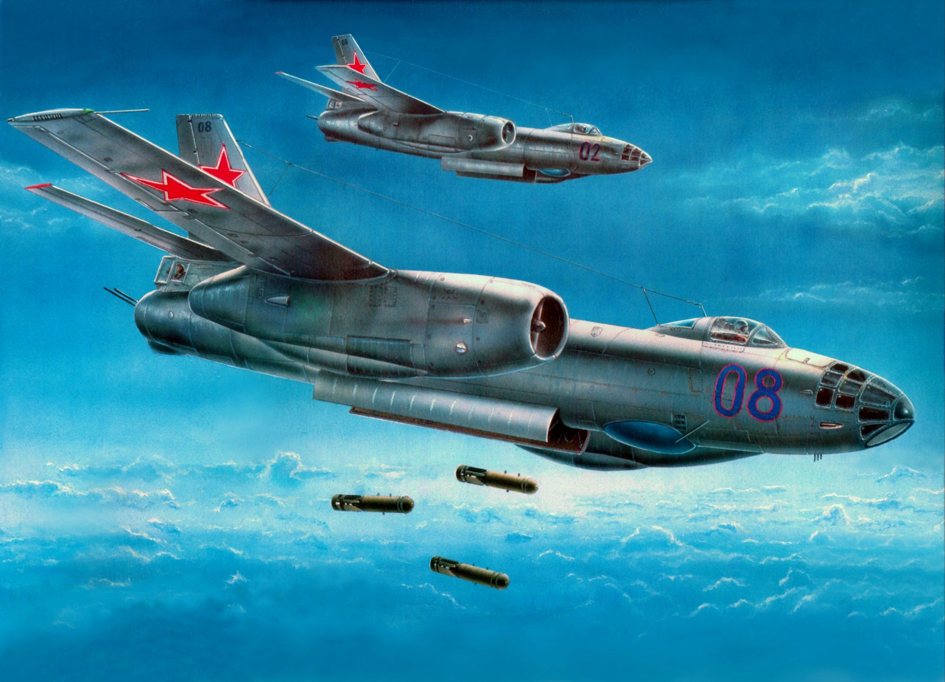 il-28 plane bomber bomb sky star russian air force aviation attack