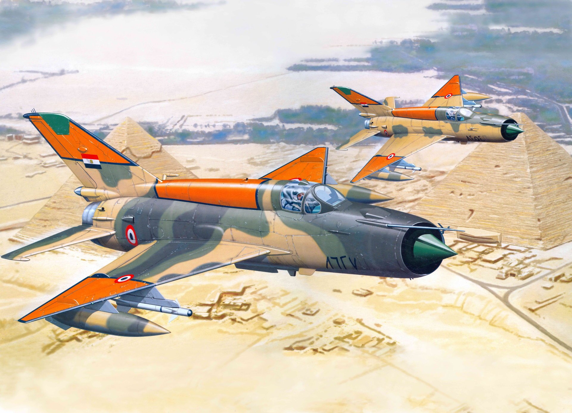 mig-21 mig plane fighter aviation egypt pyramid air force