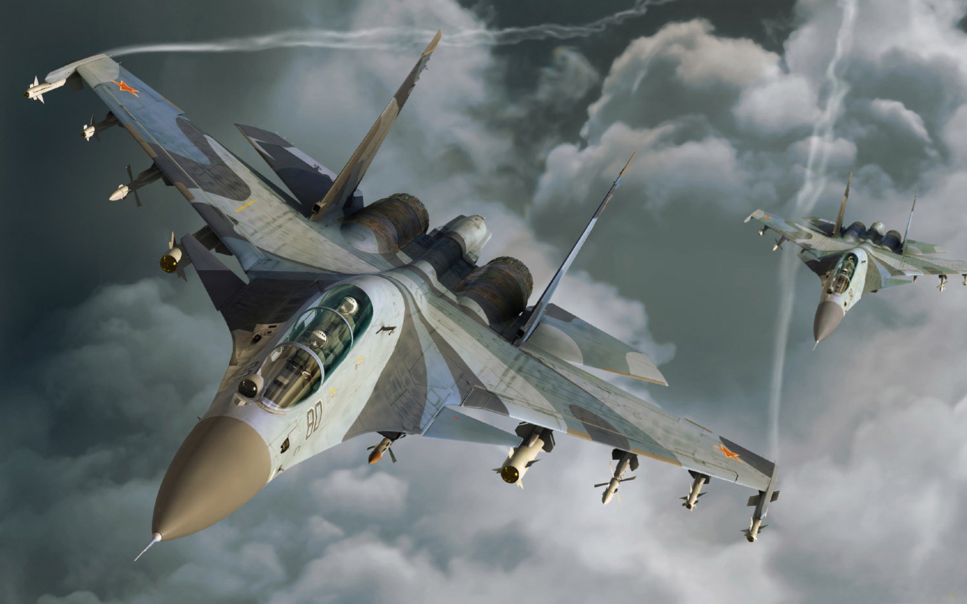 su-30 flugzeug wolken