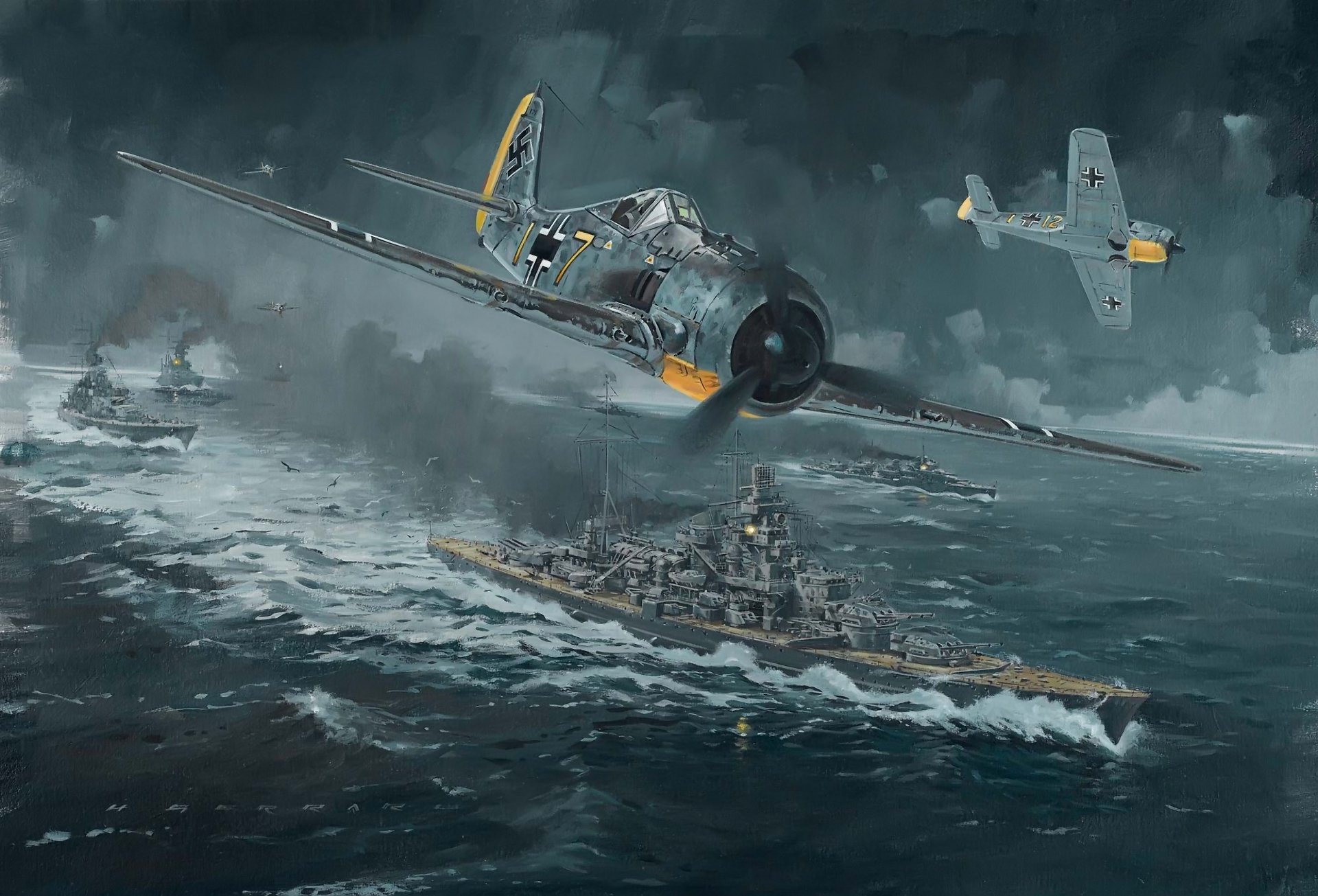 plane ship attack the second world war