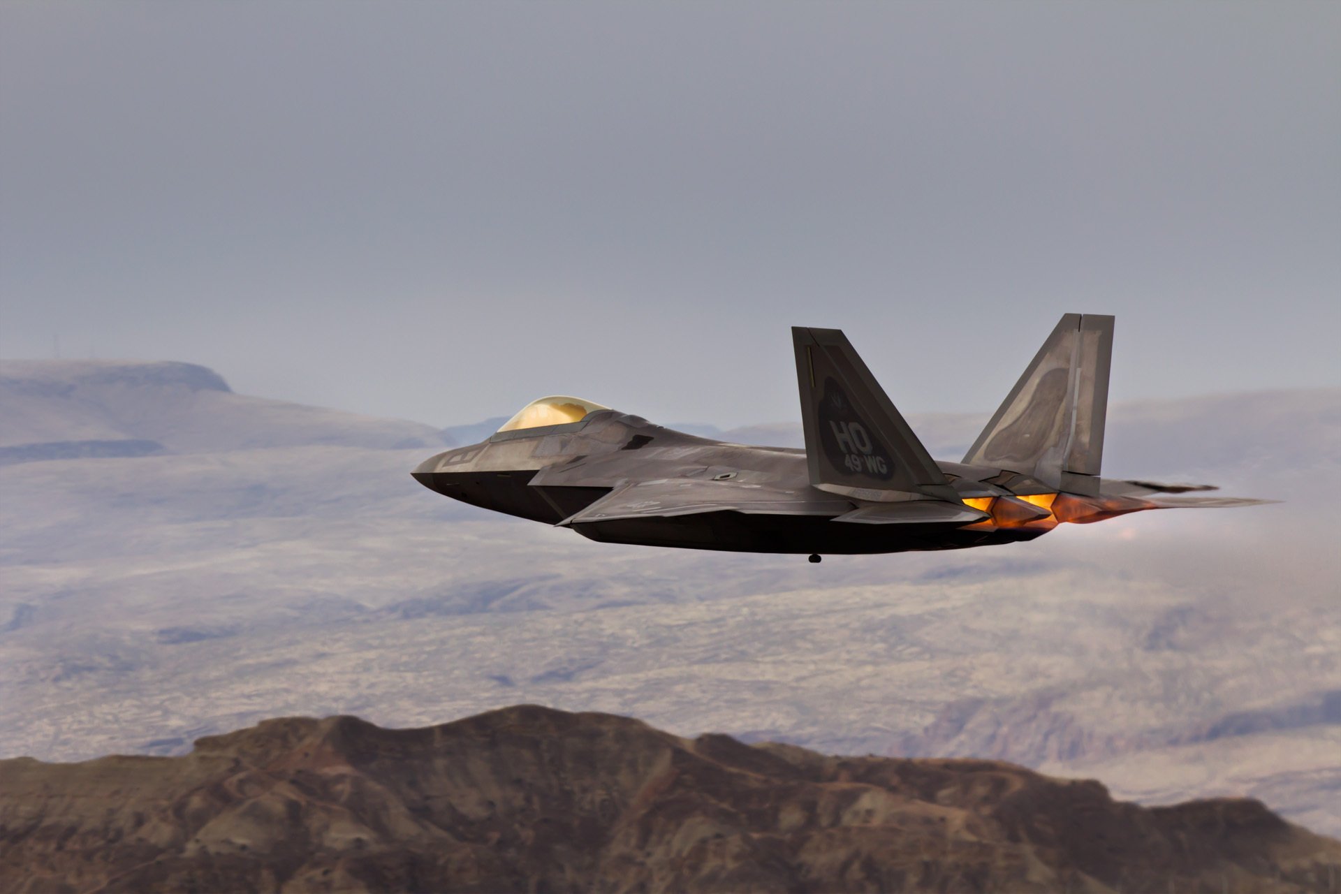 f-22 raptor f-22 raptor ciel montagnes