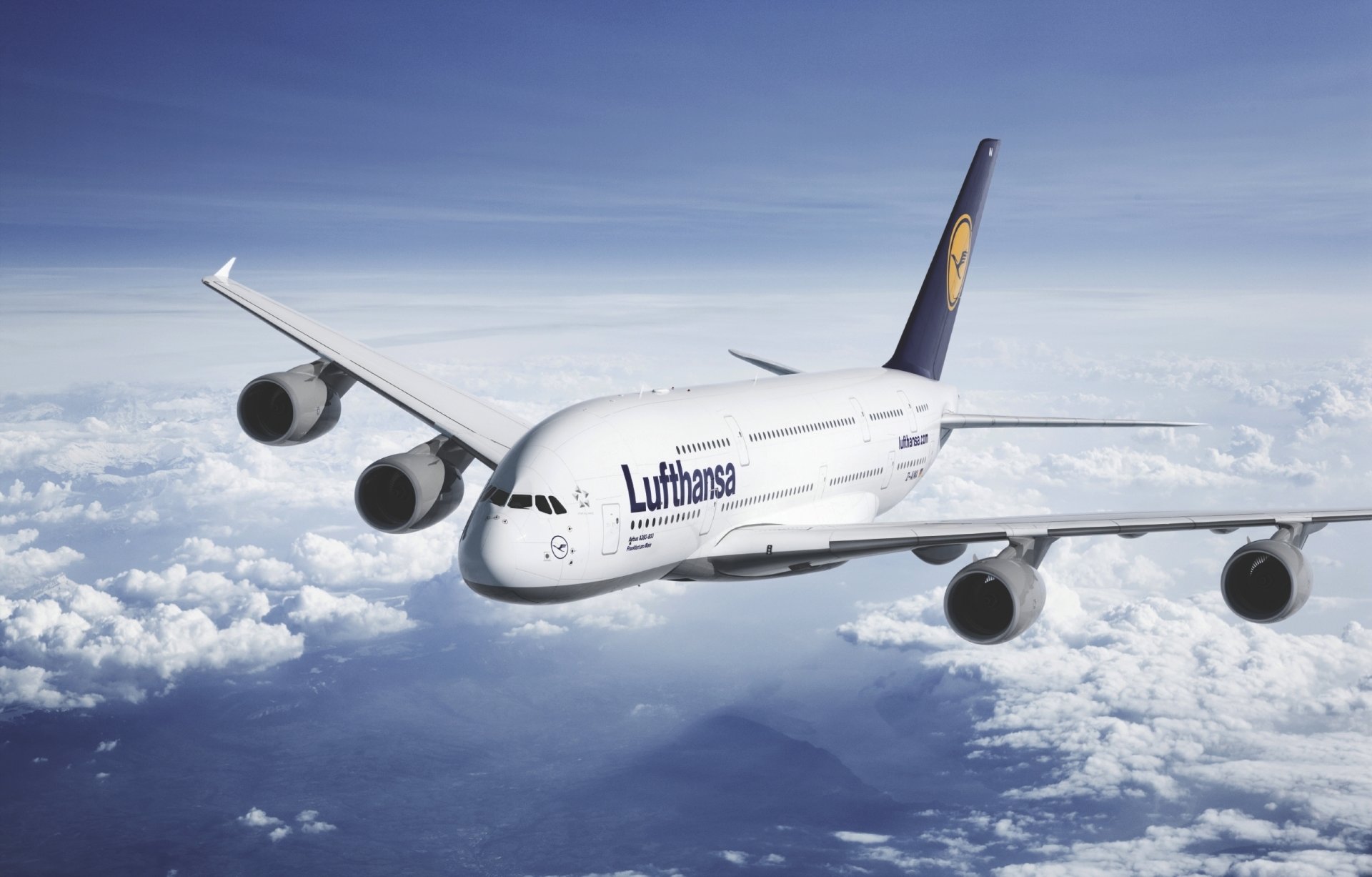 lufthansa star alliance lufthansa airbus a380 aereo di linea passeggeri cielo nuvole altitudine